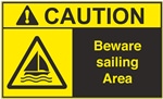 Caution Label Beware Sailing Area