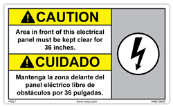 Caution Label Area In Front Of This Electrical Panel