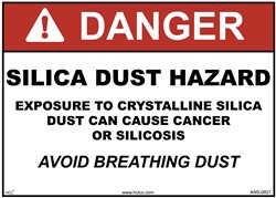 Danger Label Danger Silica Dust Hazard