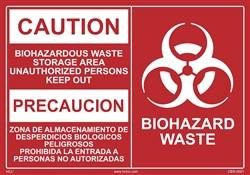 Caution Biohazardous Waste Storage Area Sign