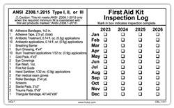 First Aid Kit Inspection Log - Class A Write-in Adhesive Label