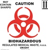 Caution Biohazardous Sharps Label