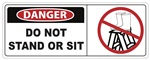 Danger - Do Not Sit Or Stand - 1.5" x 4" Ladder Label