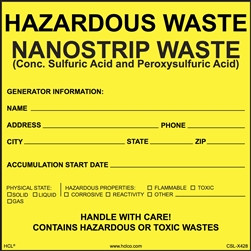 Nanostrip Waste - 6" x 6" Adhesive Vinyl Label