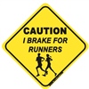 I Brake For Runners Sticker