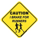 I Brake For Runners Sticker