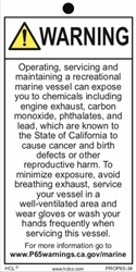 Recreational Vessel Prop 65 Tag