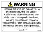 Cannabis Prop 65 Sign