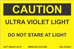 Caution Label - Ultraviolet Light