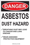 Danger Asbestos Dust Hazard Label