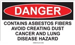 Danger Contains Asbestos Fibers Label