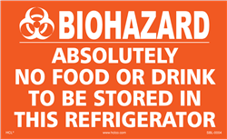 Biohazard Absolutely No Food Or Drink Label