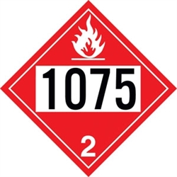 Flammable Gas 1075 DOT HazMat Placard