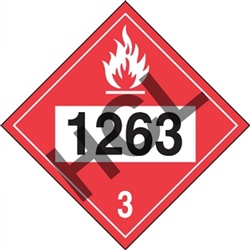 Flammable Liquid 1263  DOT HazMat Placard