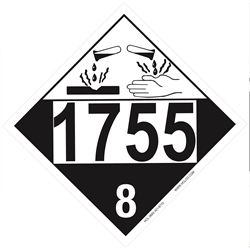 Corrosive 8 (1755)  DOT HazMat Placard