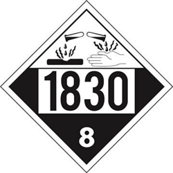 1830 Corrosive 8 DOT HazMat Placard