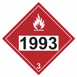 Flammable Liquid 1993  DOT HazMat Placard