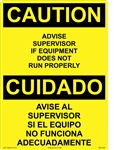 Caution Sign - Advise Supervisor If Equipment Doesn't Run