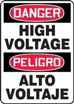 Danger Sign - High Voltage (Bilingual)