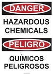 Danger Sign - Hazardous Chemicals (Bilingual)