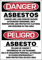 Danger Sign - Asbestos (Bilingual) - 14" x 20"