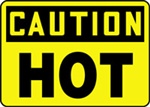 Caution Yellow/Black Sign - Hot