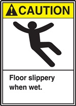 ANSI Caution Sign - Floor Slippery When Wet