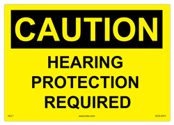 Caution Black/Yellow Sign - Hearing Protection Required