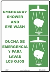 Safety Sign - Emergency Shower And Eyewash (Bilingual)