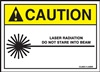 Caution Sign - Laser Radiation With Symbol