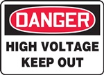 High Voltage Keep Out - Danger ANSI Sign