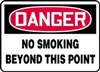 Danger Sign - No Smoking Beyond This Point