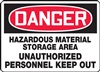 Danger Sign - Hazardous Material Storage Site