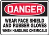 Danger Sign - Wear Face Shield