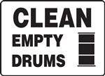 Hazard Sign - Clean Empty Drums