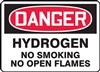 Danger Sign - Hydrogen No Smoking No Open Flames