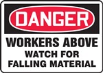 Danger Sign - Workers Above Watch For Falling Material