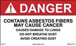 Danger Sign - Asbestos Adhesive Vinyl Label