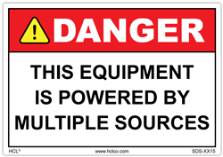 Danger Sign - This Equipment Powered