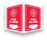 Fire Alarm (Graphic And Down Arrow) Projecting Sign