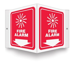 Fire Alarm (Graphic And Down Arrow) Projecting Sign