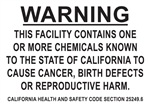 Warning Sign - Proposition 65 Label