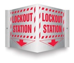 Safety Sign - Lockout Station (Brushed Aluminum)