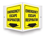 Safety Sign - Emergency Escape Respirator Projecting