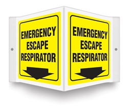 Safety Sign - Emergency Escape Respirator Projecting