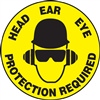 Floor Sign - Head Ear Eye Protection Required