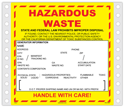 Hazardous Waste Label Pinfed