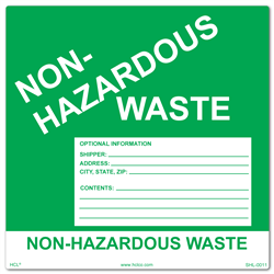 Non-Hazardous Waste Label