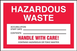 Hazardous Waste Accumulation Label