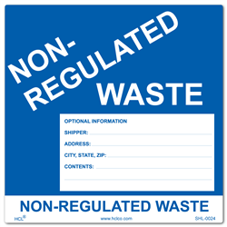 Non-Regulated Waste Label